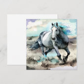 Galloping Draught Horse Watercolour  Kaart (Voorkant / Achterkant)