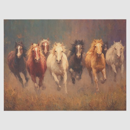 Galloping Freedom Horses Decoupage Tissuepapier (Voorkant)