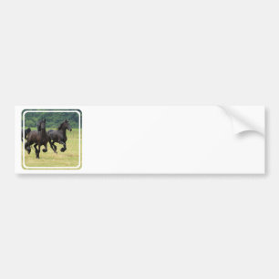 Galloping Friesian Horses Bumpersticker