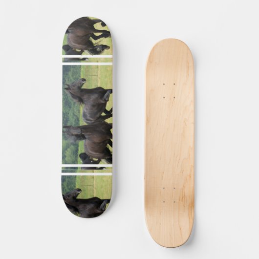 Galloping Friesian Horses Skateboard (Voorkant)
