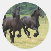 Galloping Friesian Horses Stickers (Voorkant)