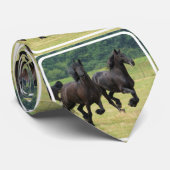 Galloping Friesian Horses Stropdas (Opgerold)