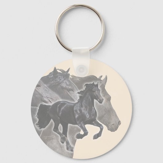 Galloping Friesians Sleutelhanger (Voorkant)
