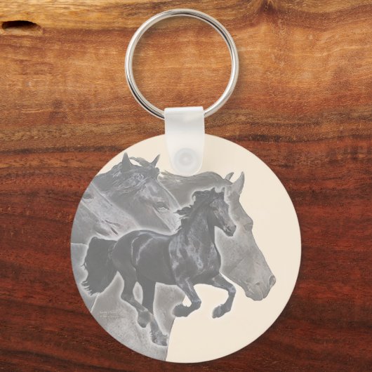 Galloping Friesians Sleutelhanger (Voorkant)