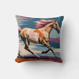 Galloping Grace" Handgemaakt Paard Kilim Kussen