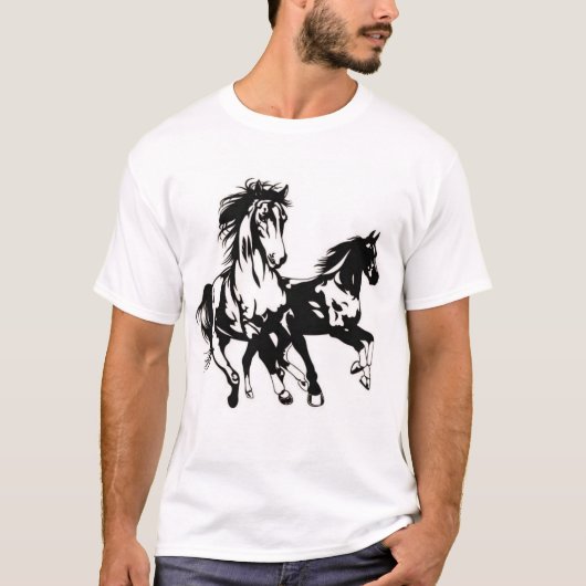 Galloping Grace: Majestic Horse Graphic T-shirt (Voorkant)