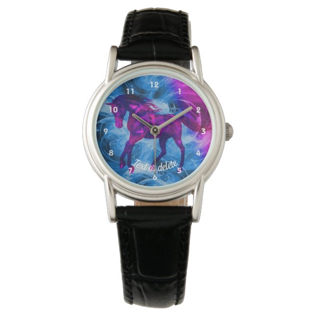 Galloping Horse Animal Art - Gepersonaliseerd Horloge (Voorkant)