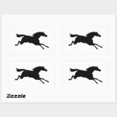 Galloping Horse Black Animal Silhouette Rechthoekige Sticker (Vel)