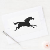 Galloping Horse Black Animal Silhouette Rechthoekige Sticker (Envelop)