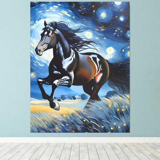Galloping Horse Canvas Afdruk (Insitu (Houten vloer))