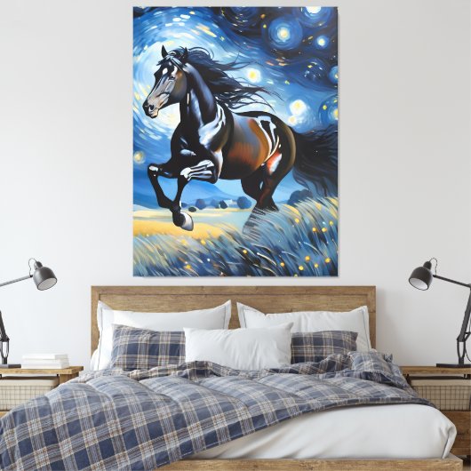Galloping Horse Canvas Afdruk (Insitu (Slaapkamer))