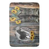 Galloping Horse Cowboy Boots Hoefijzer Sunflower Badmat (Voorkant Verticaal)