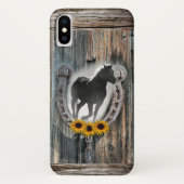 Galloping Horse Cowboy Boots Hoefijzer Sunflower Case-Mate iPhone Case (Achterkant)