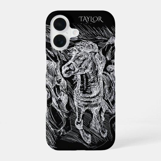 Galloping Horse – Edvard Munch Personalized iPhone 16 Hoesje (Achterkant)