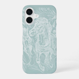 Galloping Horse – Edvard Munch – Personalized  iPhone 16 Hoesje