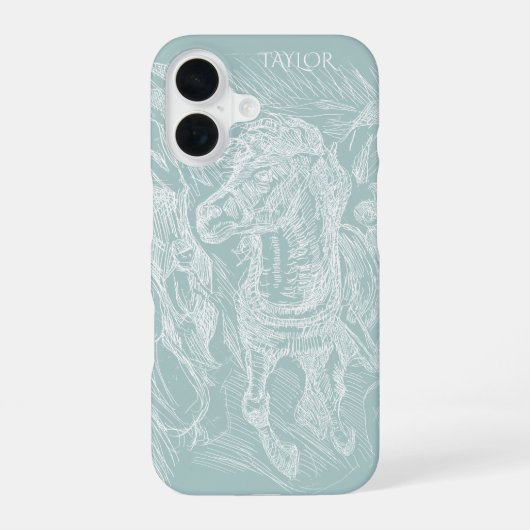 Galloping Horse – Edvard Munch – Personalized iPhone 16 Hoesje (Achterkant)