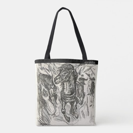 Galloping Horse – Edvard Munch – Personalized Tote Bag (Achterkant)