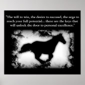 Galloping Horse met Confucius quote Poster (Voorkant)