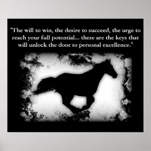 Galloping Horse met Confucius quote Poster