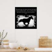 Galloping Horse met Confucius quote Poster (Keuken)