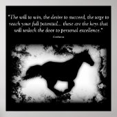 Galloping Horse met Confucius quote Poster (Voorkant)
