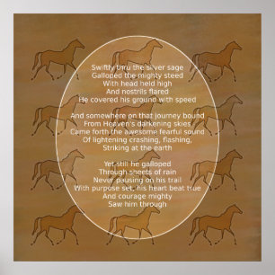 Galloping Horse Motivatie gedicht Poster