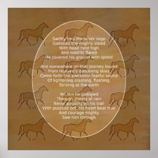 Galloping Horse Motivatie gedicht Poster