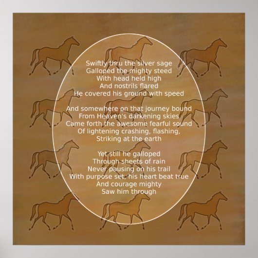 Galloping Horse Motivatie gedicht Poster (Voorkant)