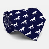 Galloping Horse op Navy Blue Stropdas (Opgerold)
