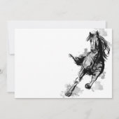 Galloping Horse Sketch Birthday Party Kaart (Achterkant)