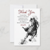 Galloping Horse Sketch Flat Birthday Bedankkaart (Voorkant)