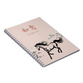 Galloping Horse Sumi-E Ink | Antique Blush Custom Notitieboek (Rechterzijde)