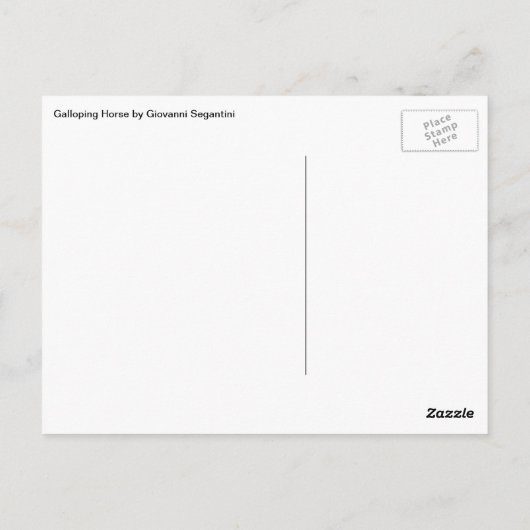 Galloping Horse van Giovanni Segantini,  kunst Briefkaart (Achterkant)