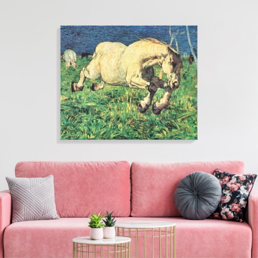 Galloping Horse van Giovanni Segantini, kunst Canvas Afdruk (Insitu (Woonkamer))