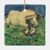 Galloping Horse van Giovanni Segantini,  kunst Keramisch Ornament (Achterkant)