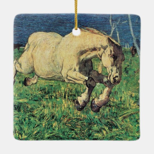 Galloping Horse van Giovanni Segantini,  kunst Keramisch Ornament (Achterkant)