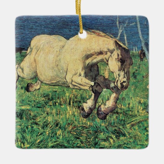 Galloping Horse van Giovanni Segantini,  kunst Keramisch Ornament (Voorkant)