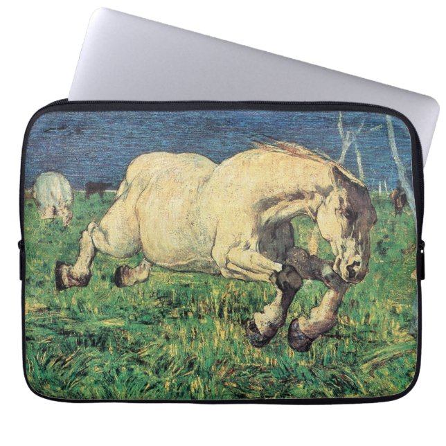 Galloping Horse van Giovanni Segantini,  kunst Laptop Sleeve (Voorkant)