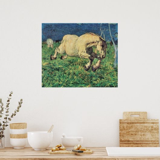Galloping Horse van Giovanni Segantini, kunst Poster (Keuken)