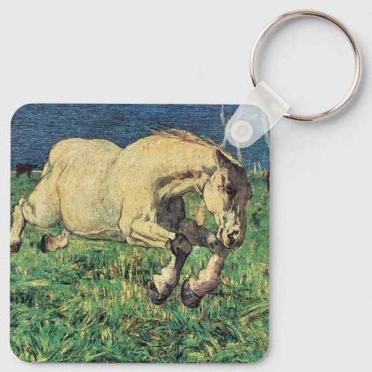 Galloping Horse van Giovanni Segantini,  kunst Sleutelhanger (Achterkant)