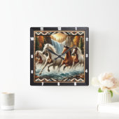 Galloping Horse Waterval Vierkante Klok (Huis)