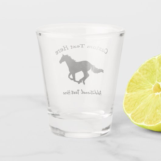Galloping Horse Waterverf Silhouette Shot Glas (Achterkant)
