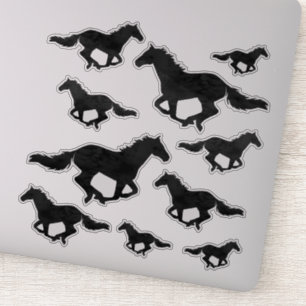 Galloping Horse Waterverf Silhouette Sticker