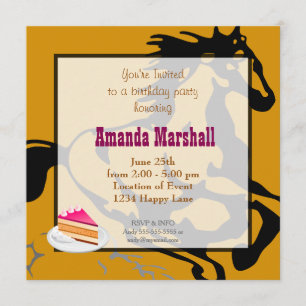 Galloping Horse Wild en gratis verjaardagsfeestje Kaart