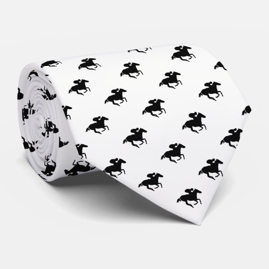 Galloping Horseman Pattern | Derby Stropdas (Opgerold)