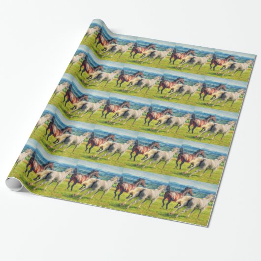 Galloping Horses Cadeaupapier (Uitgerold)