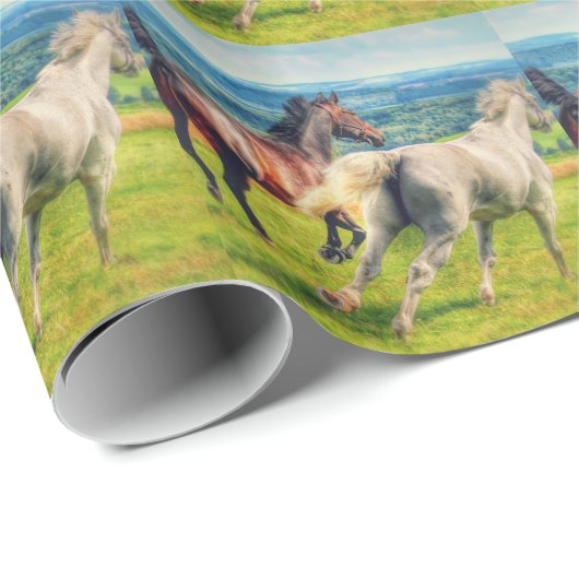 Galloping Horses Cadeaupapier (Rol Hoek)