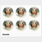 Galloping Horses Christmas Sticker (Vel)