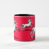 Galloping Horses Elegant Red en Black Mok (Midden)