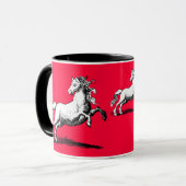 Galloping Horses Elegant Red en Black Mok (Voorkant links)